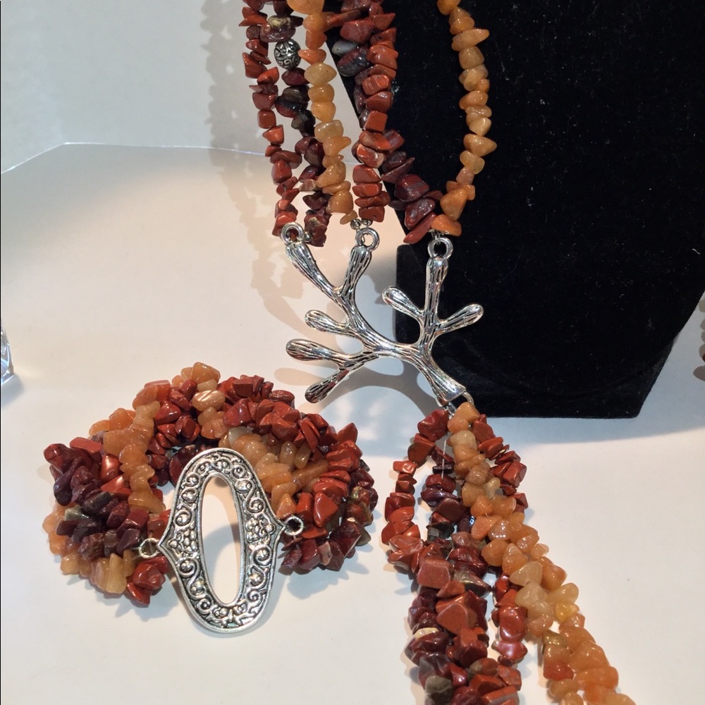 Tree of life accent necklace and bracelet